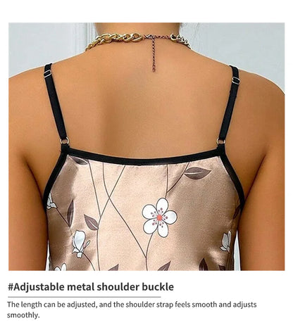 Women's sleepwear in satin with floral print