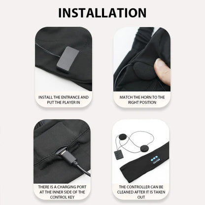 Bluetooth Headphones for bedroom. Elasticized wireless headphones with music.