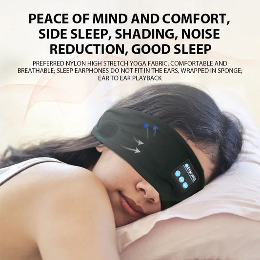 Bluetooth Headphones for bedroom. Elasticized wireless headphones with music.